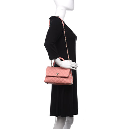 Chanel Caviar Quilted Mini Coco Handle Flap Pink 2 of 14