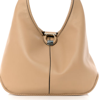 Salvatore Ferragamo Calfskin Gancini Hobo Beige 8 of 10