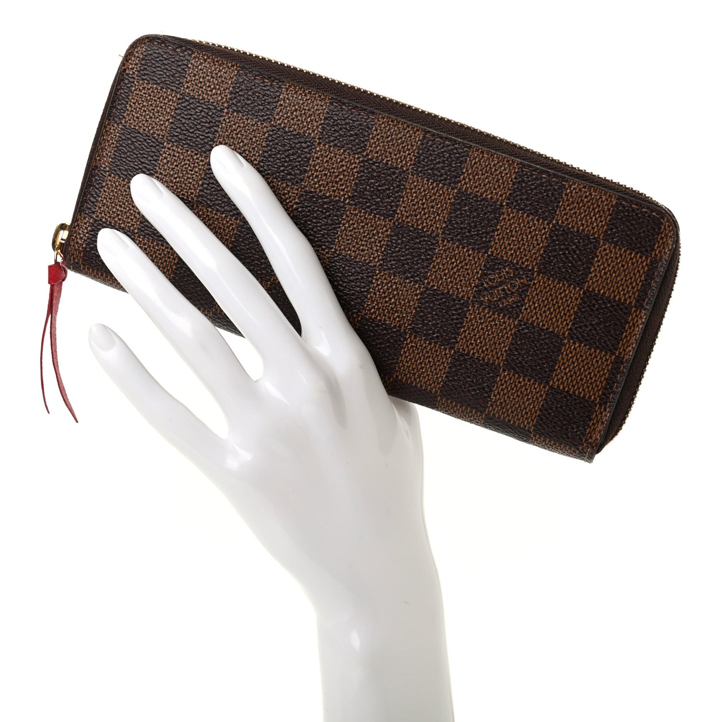 Damier Ebene Clemence Wallet Cherry