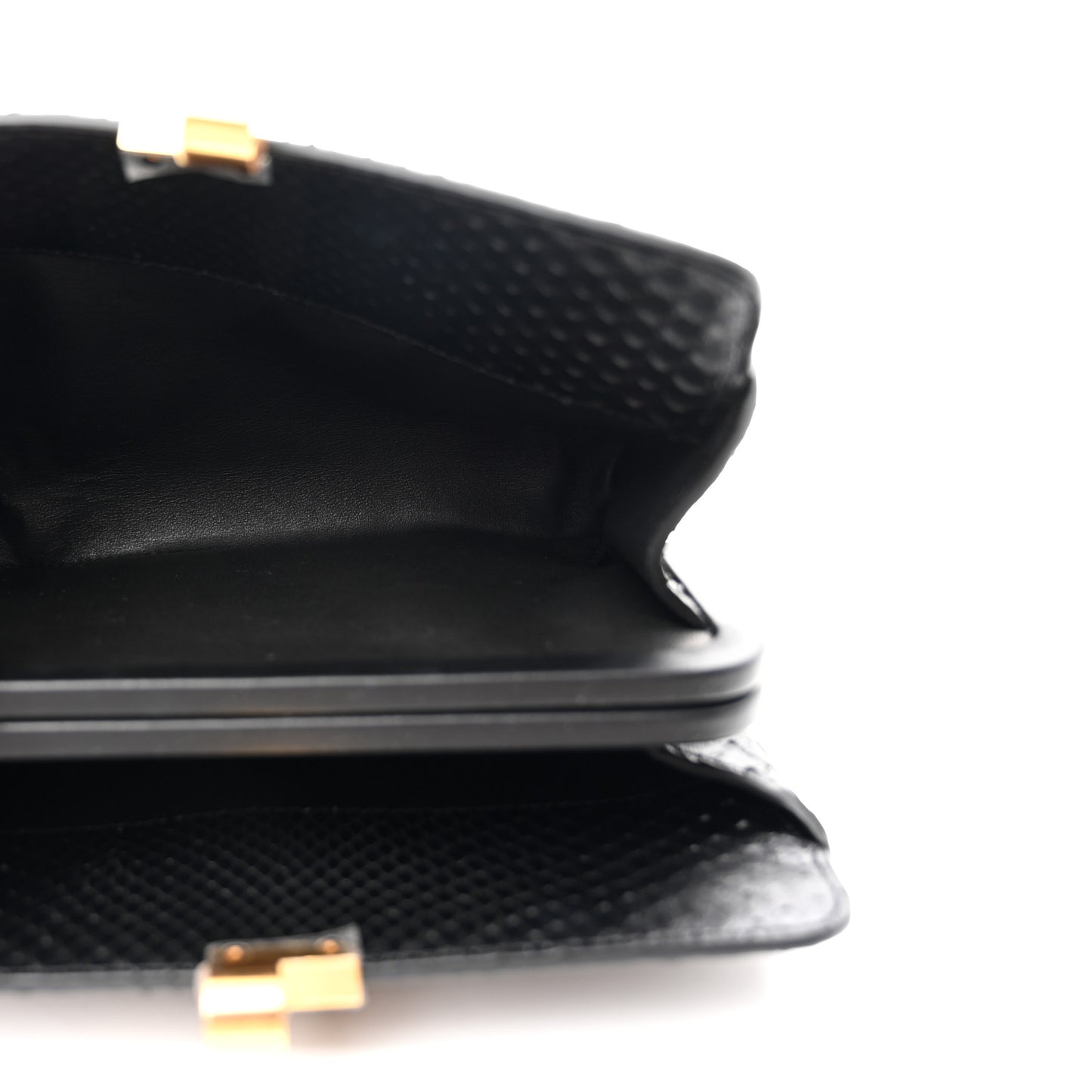 Snakeskin Amazon Clutch Black