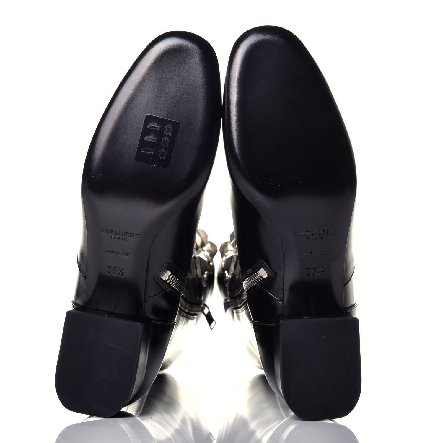 Saint Laurent Ketta Studded Babies 40 Brod Knee High Boots 36.5 Black 5 of 8