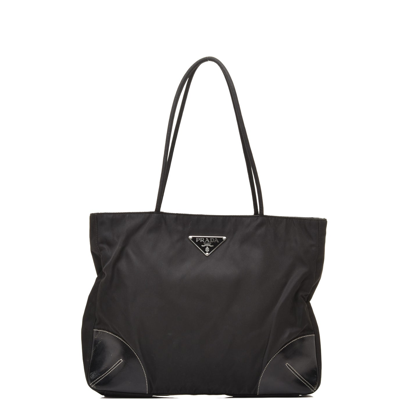 Tessuto Nylon Caflskin Shopping Tote Black