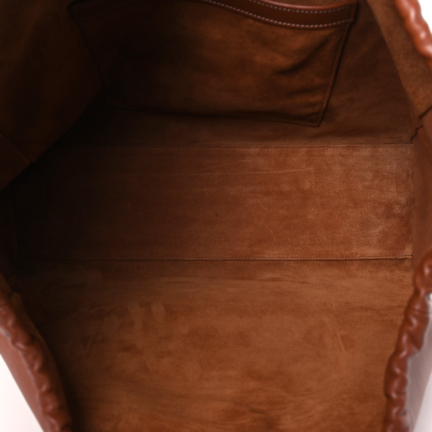Celine Smooth Calfskin Cuir Triomphe Cabas Drawstring Tan 4 of 12