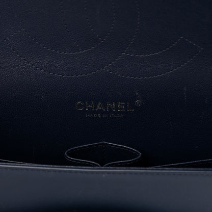 Chanel Patent Quilted Jumbo Double Flap Navy 6 of 17