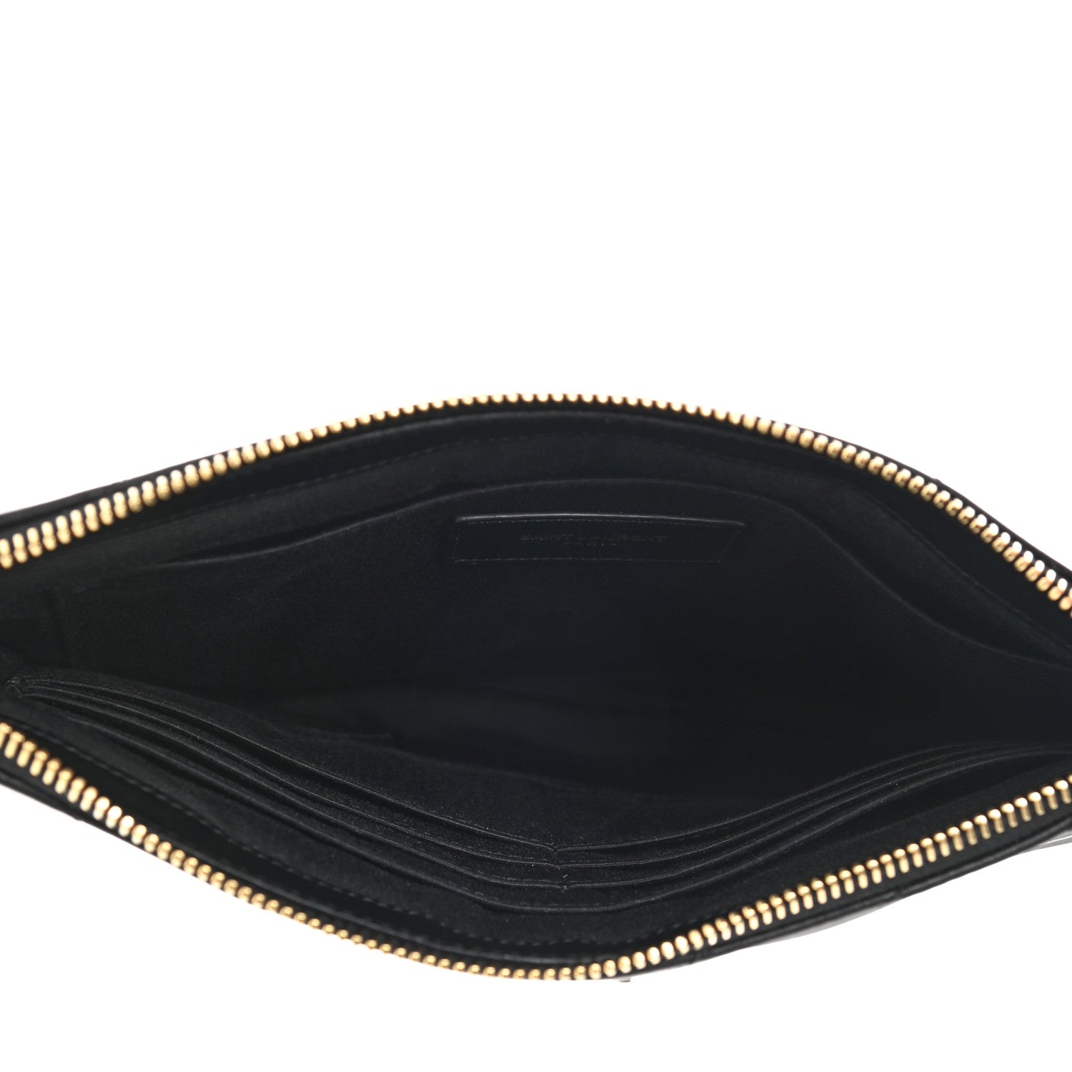 Saint Laurent Calfskin Matelasse Chevron Monogram A5 Wristlet Black 5 of 7