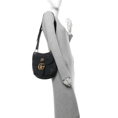 Gucci Cellarius Calfskin Feline GG Marmont Flap Shoulder Bag Black 3 of 10
