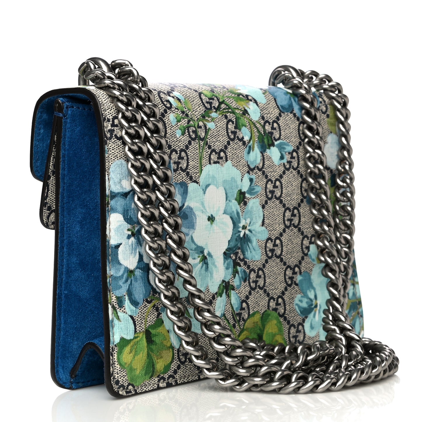 GG Supreme Monogram Blooms Mini Dionysus Shoulder Bag Beige Navy Vintage Blue