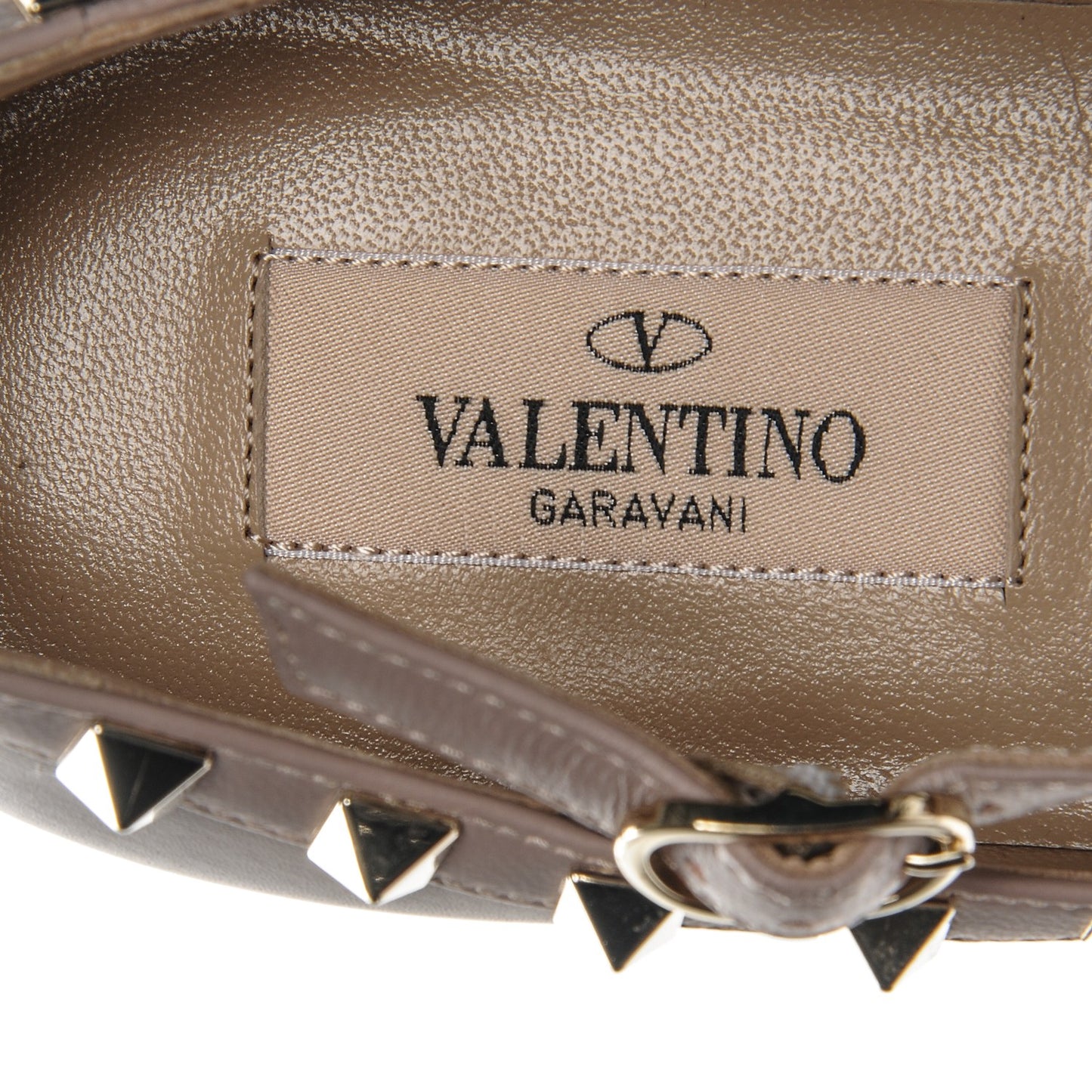 Nappa Rockstud Cage Ballerina Flats 35.5 Poudre