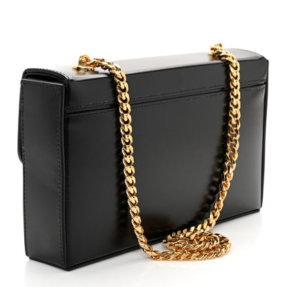 Celine Shiny Calfskin Triomphe Chain Box Bag Black 3 of 9