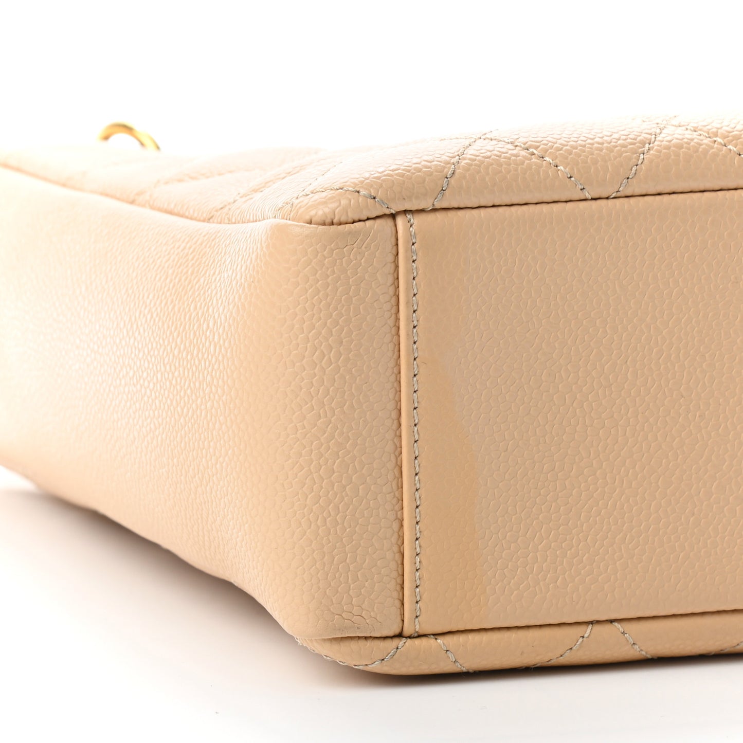 Caviar Quilted Petit Shopping Tote PST Beige