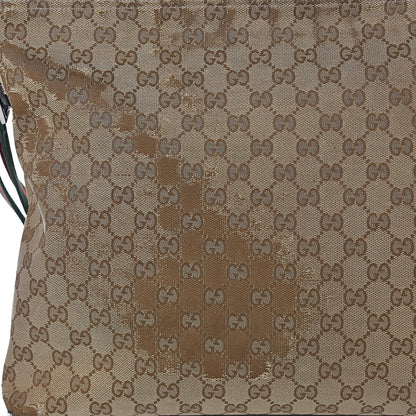 Gucci Monogram Web Medium Flat Messenger Bag Brown 15 of 21