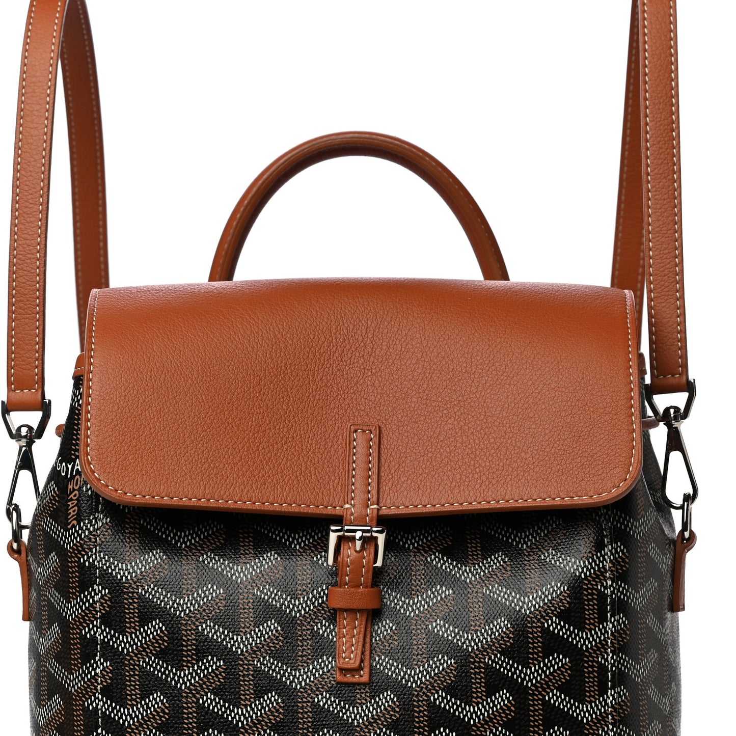 Goyardine Calfskin Mini Alpin Backpack Black Gold