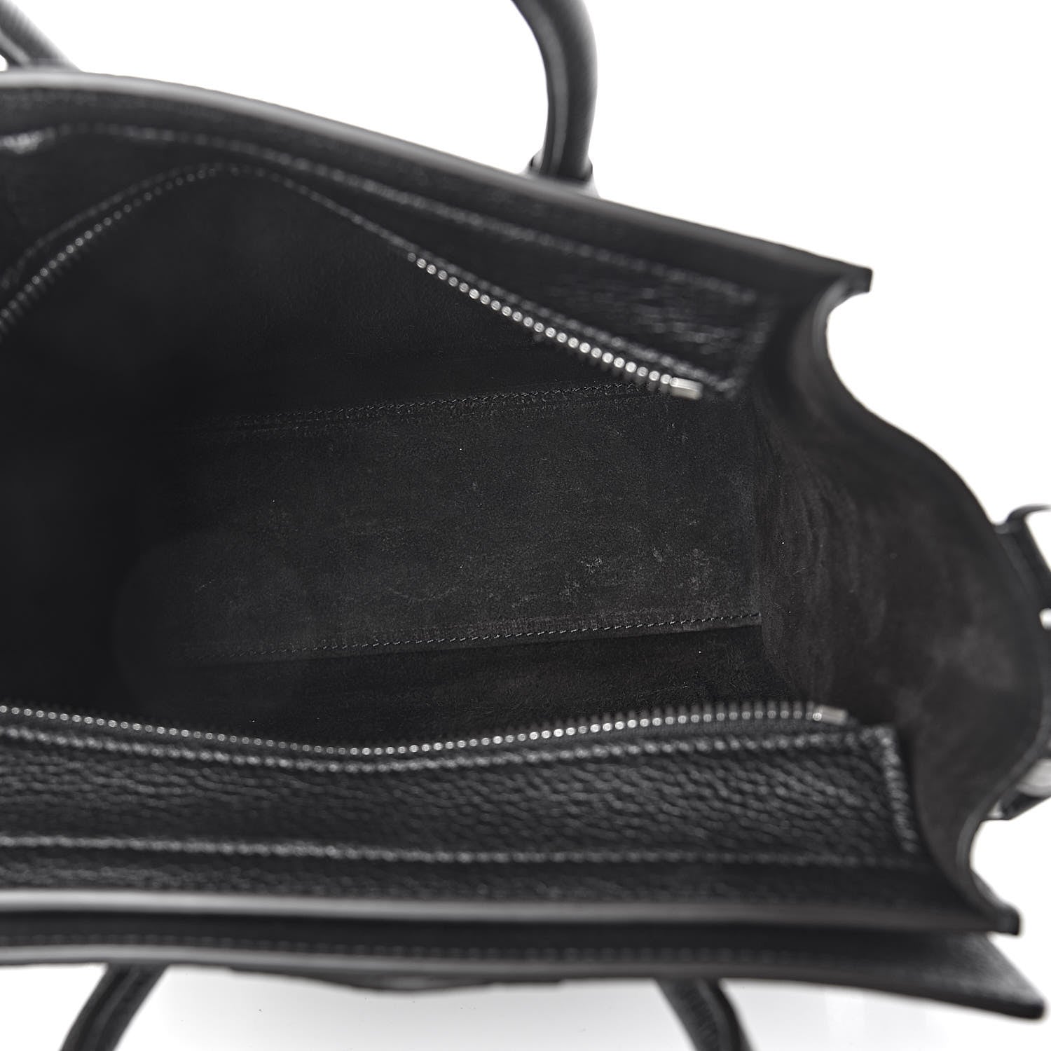 Celine Drummed Calfskin Nano Luggage Black 5 of 10