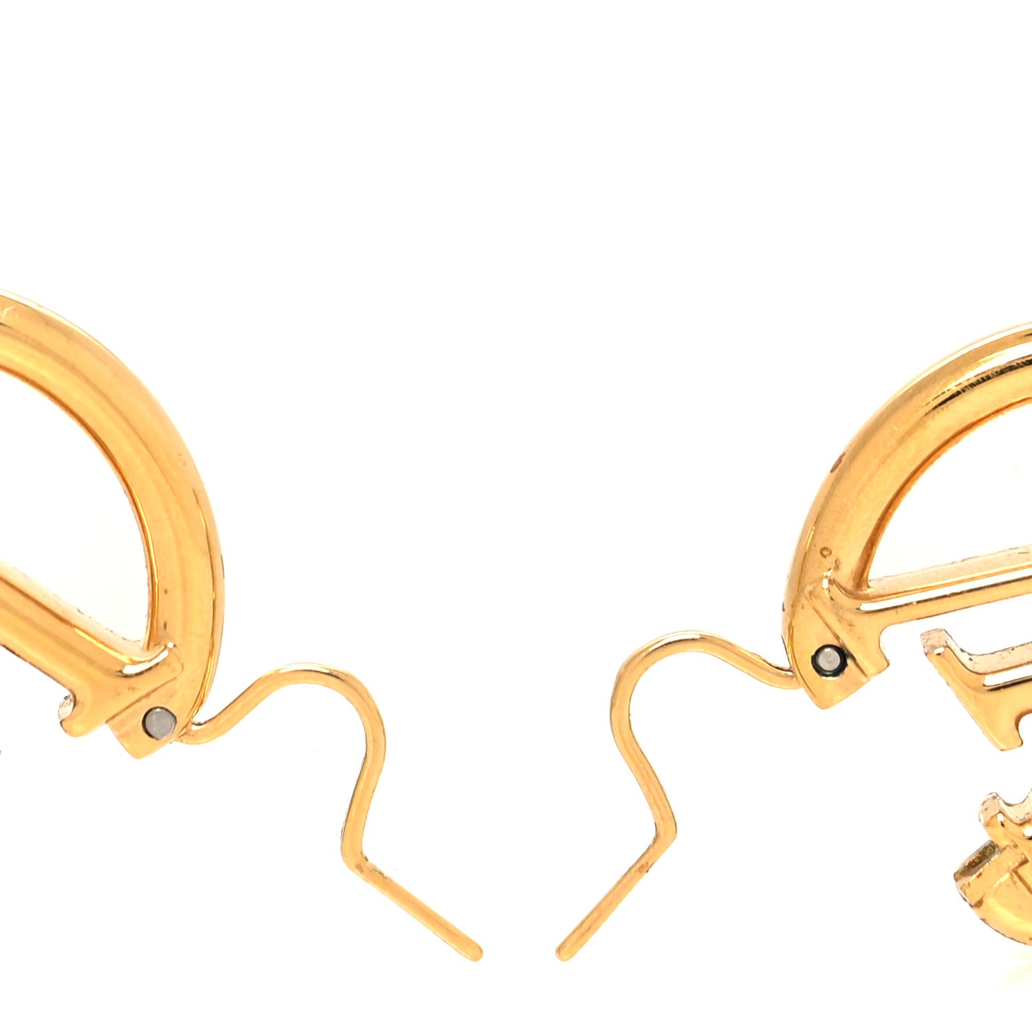 Louis Vuitton Metal Small Louise Hoop Earrings Gold 3 of 4