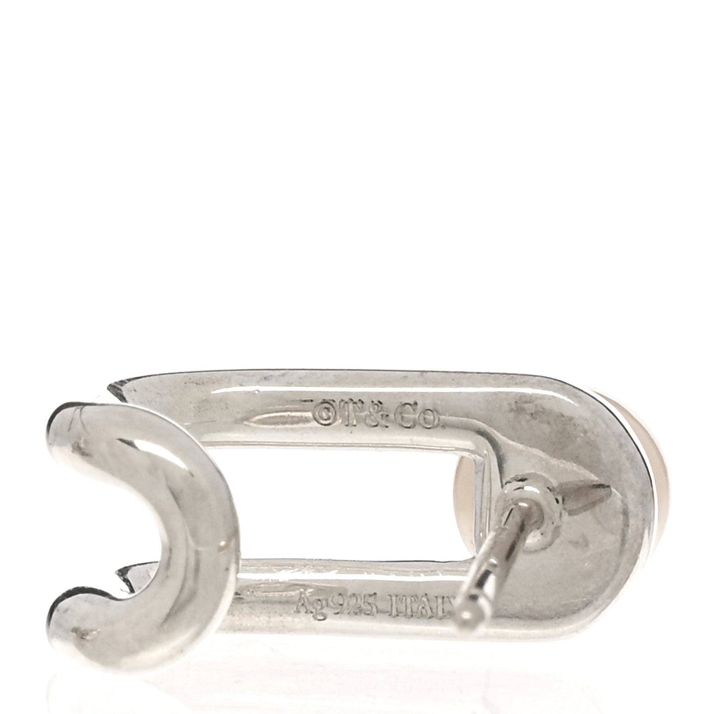 Sterling Silver Pearl HardWear Double Hinged Earrings