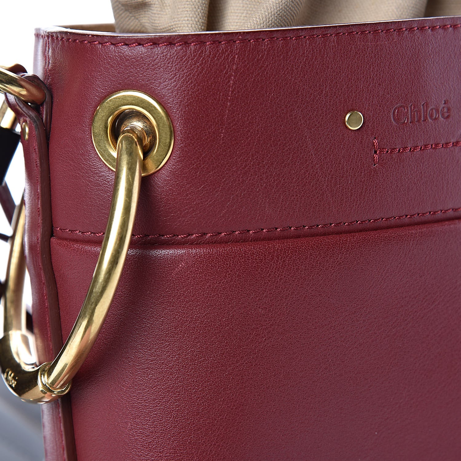 Chloe Smooth Calfskin Mini Roy Bucket Bag Plum Purple 11 of 12