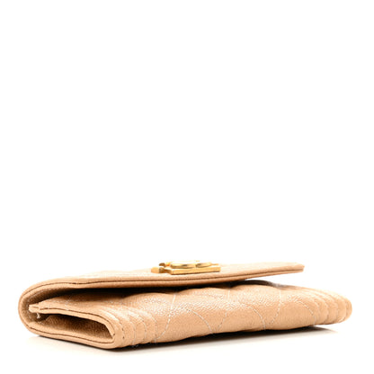 Chanel Caviar Quilted Boy Flap Card Holder Wallet Beige 4 of 9