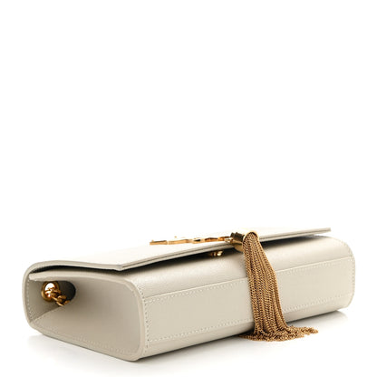 Saint Laurent Grain De Poudre Small Classic Monogram Kate Tassel Satchel Crema Soft 4 of 9