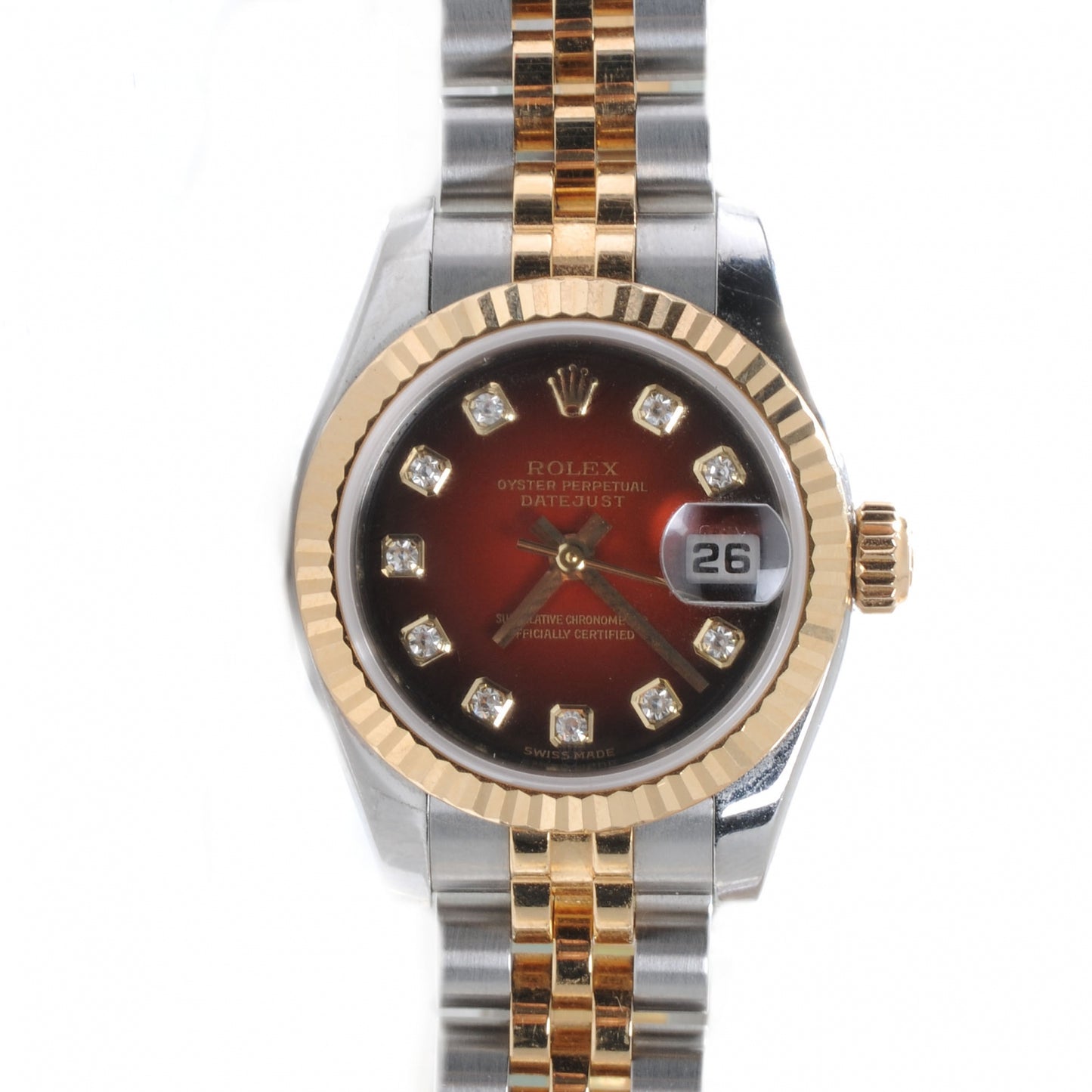 Ladies Stainless Steel 18k Diamond Oyster Perpetual Datejust Watch