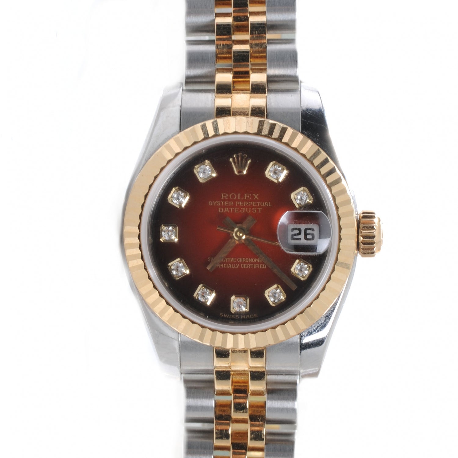 Rolex Ladies Stainless Steel 18k Diamond Oyster Perpetual Datejust Watch 1 of 6