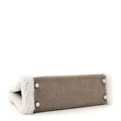 Hermes Veau Grizzly Mouton Shearling Swift Teddy Mini Kelly 20 Gris Caillou Ecru Etoupe 4 of 9