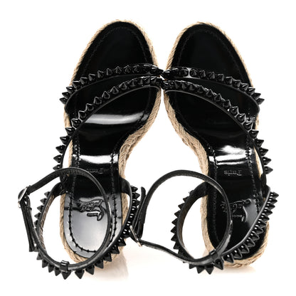 Christian Louboutin Patent Mafaldina 120 Wedge Sandals 37 Black 2 of 10