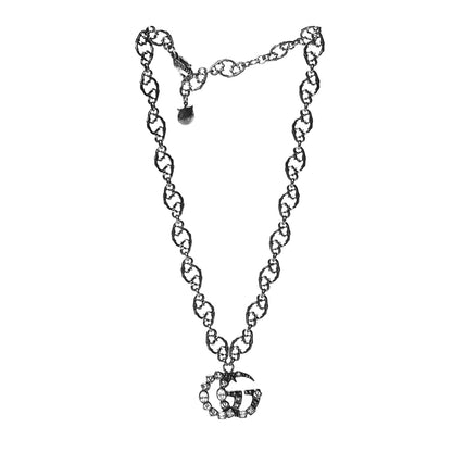 Gucci Crystal Marmont Necklace Aged Silver 3 of 5