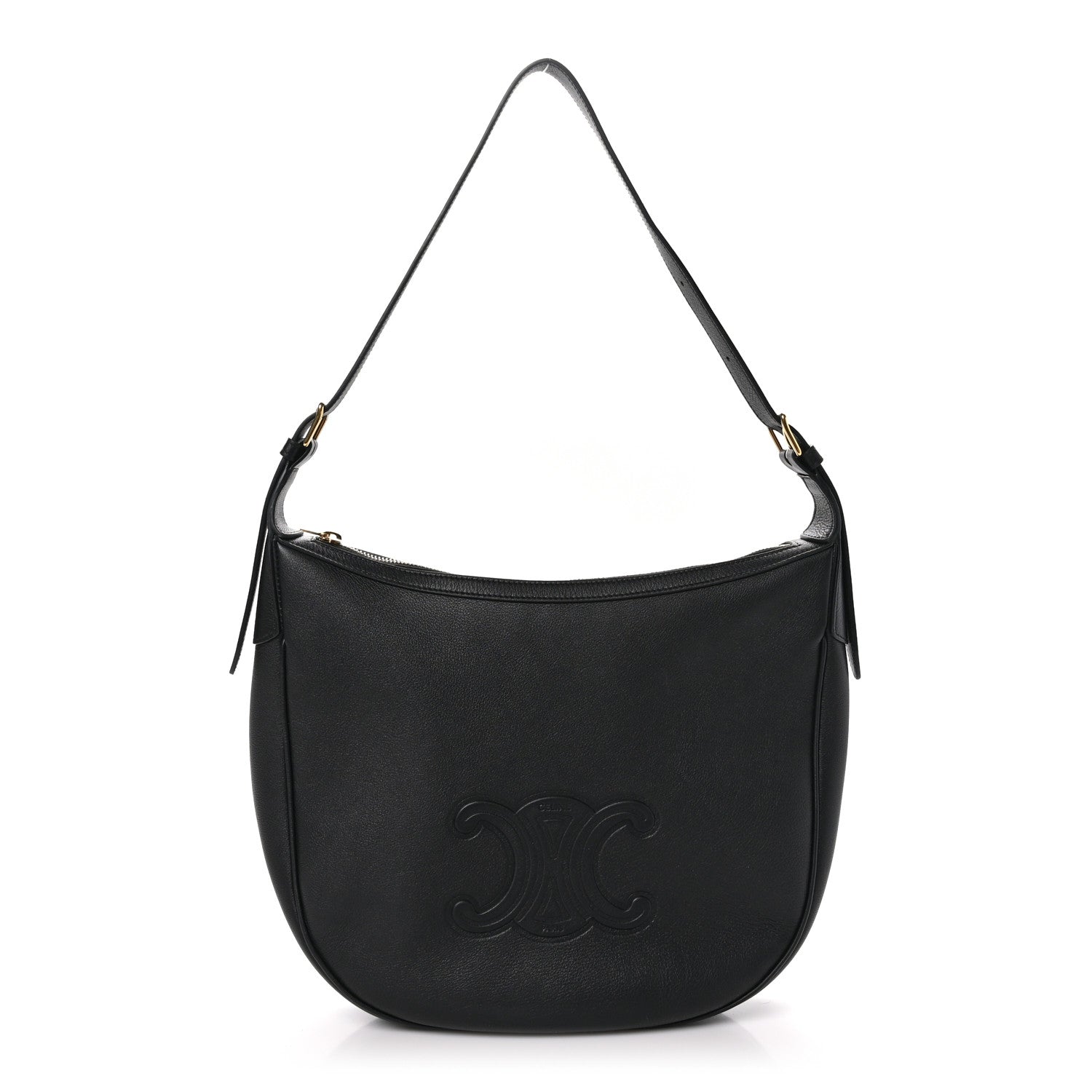Celine Supple Calfskin Cuir Triomphe Heloise Shoulder Bag Black 1 of 9