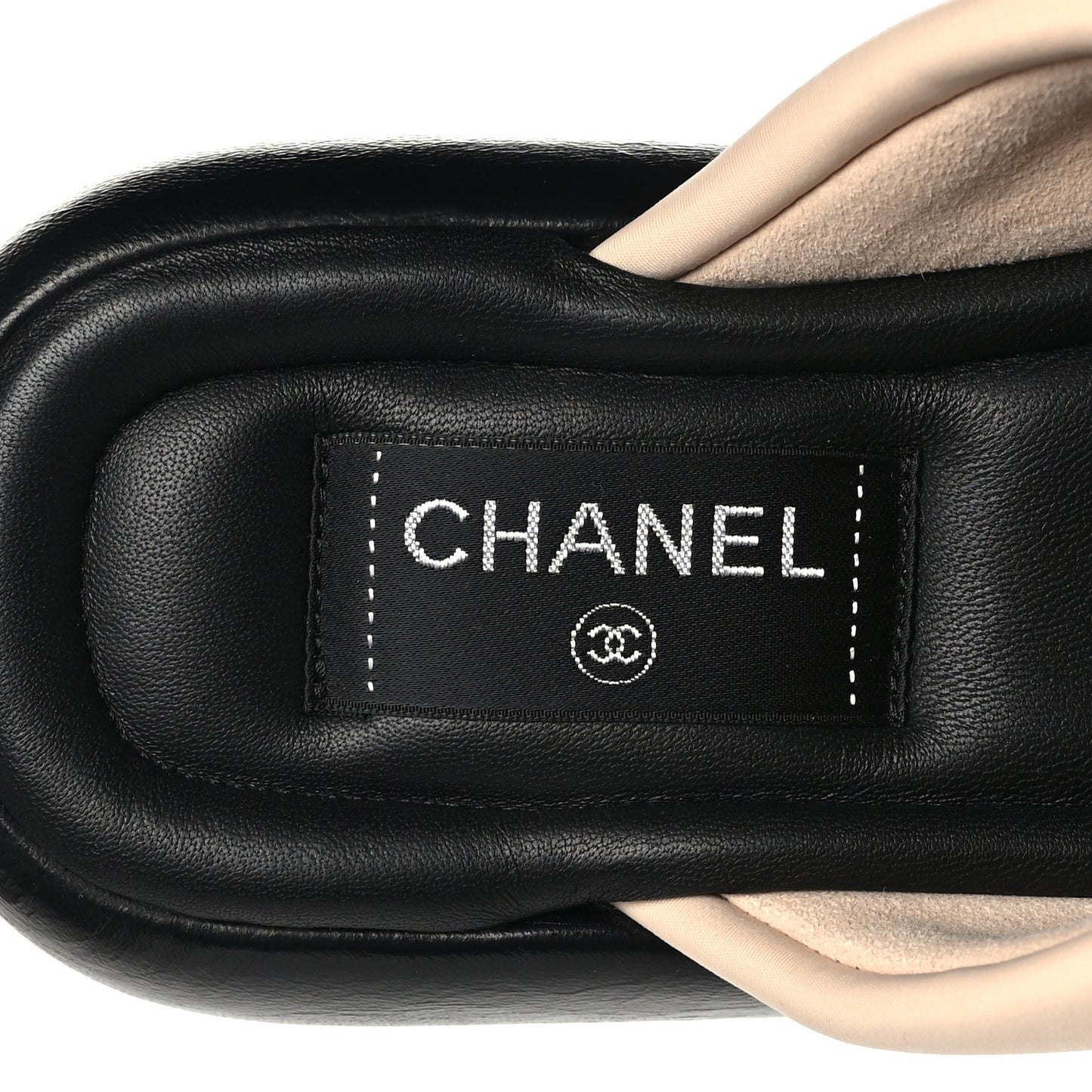 Fabric CC Mules Sandals 38 Light Beige