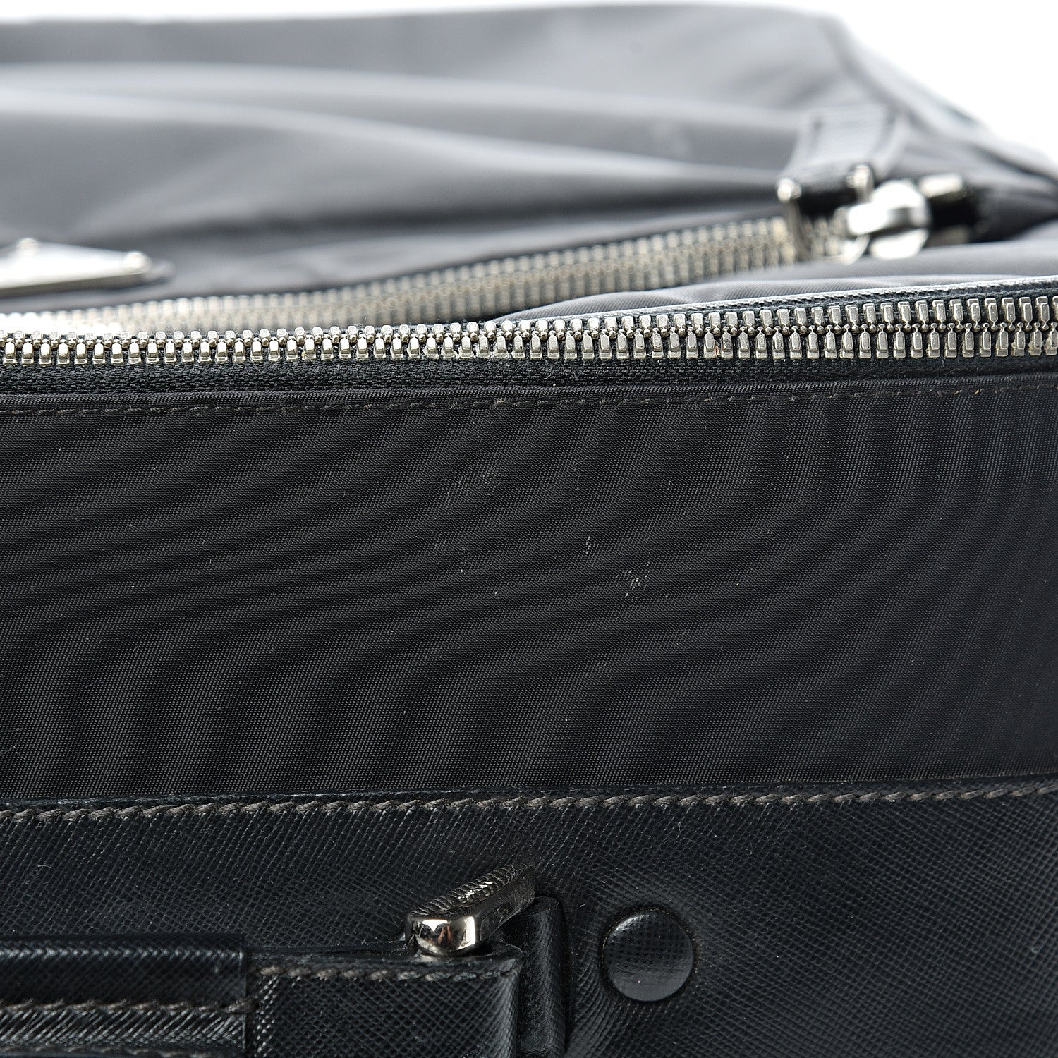 Prada Tessuto Nylon Saffiano Trolley Luggage Black 28 of 32