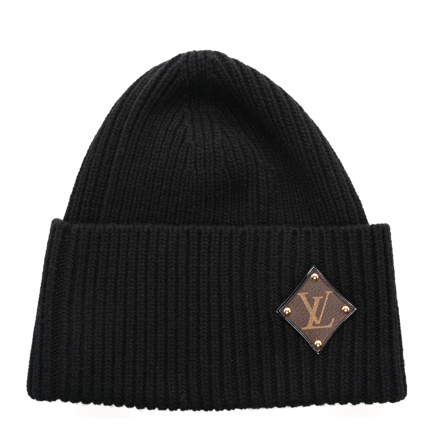 Wool LV initials Monogram Beanie Hat Black