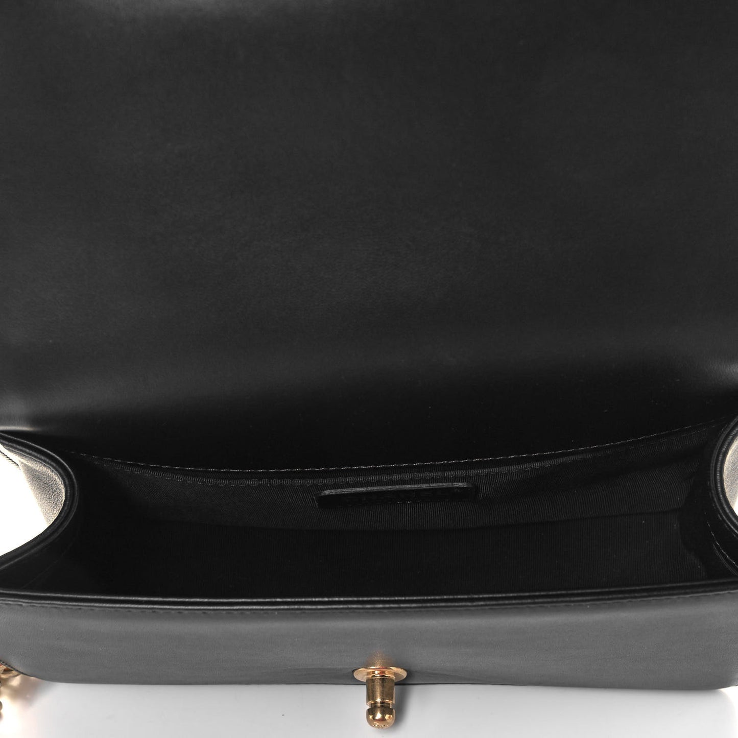 Lambskin Quilted Medium Boy Flap Black