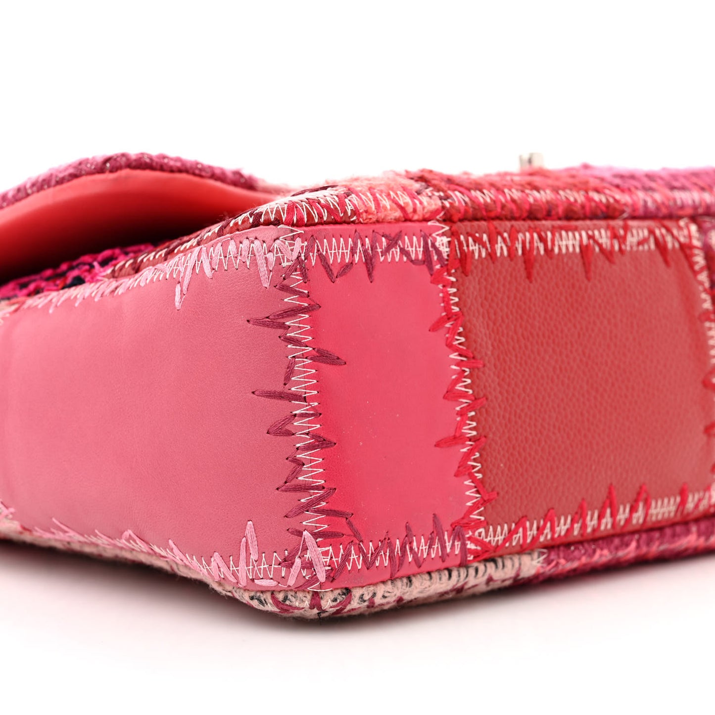 Tweed Patchwork Jumbo Single Flap Pink