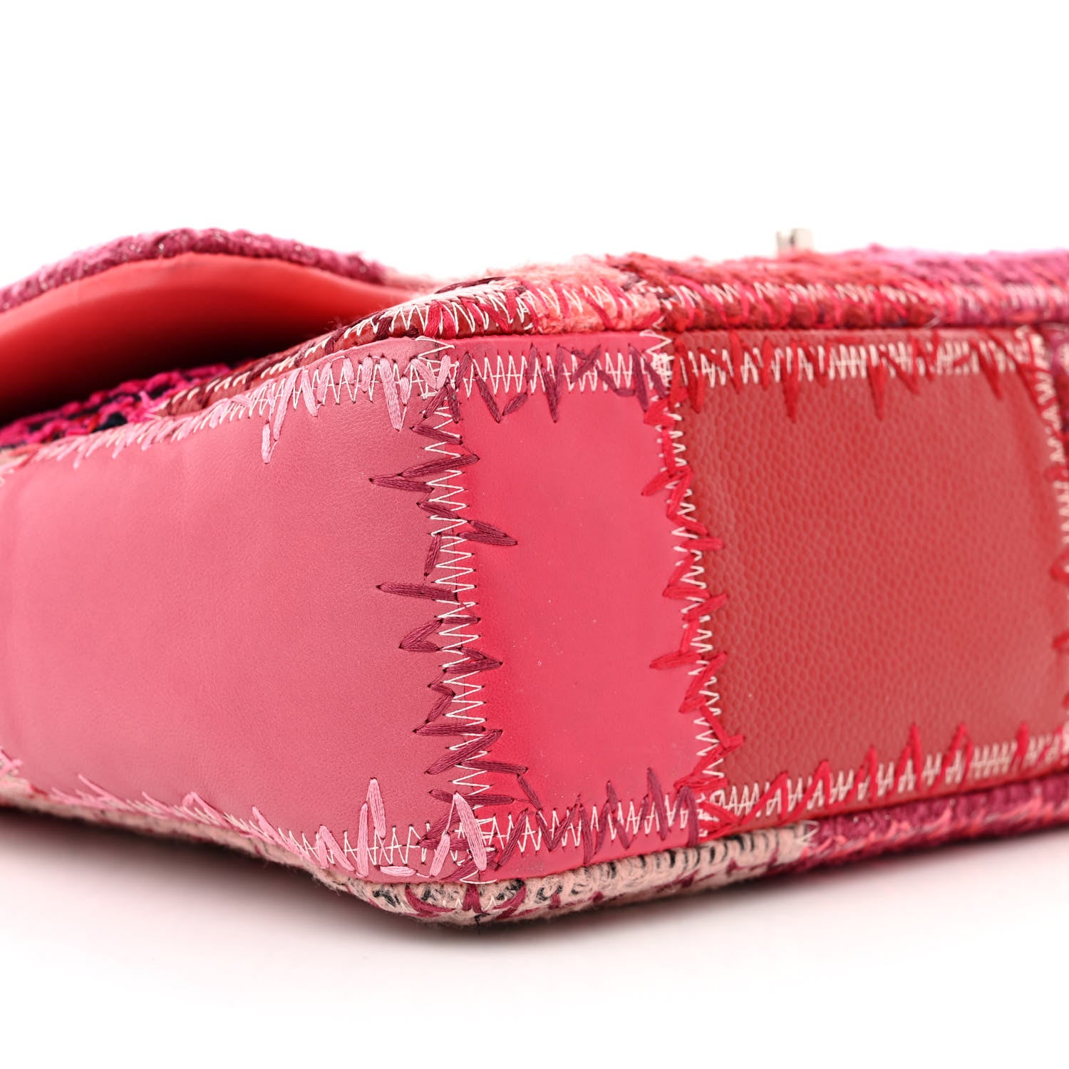 Chanel Tweed Patchwork Jumbo Single Flap Pink 9 of 10