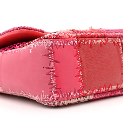 Chanel Tweed Patchwork Jumbo Single Flap Pink 9 of 10