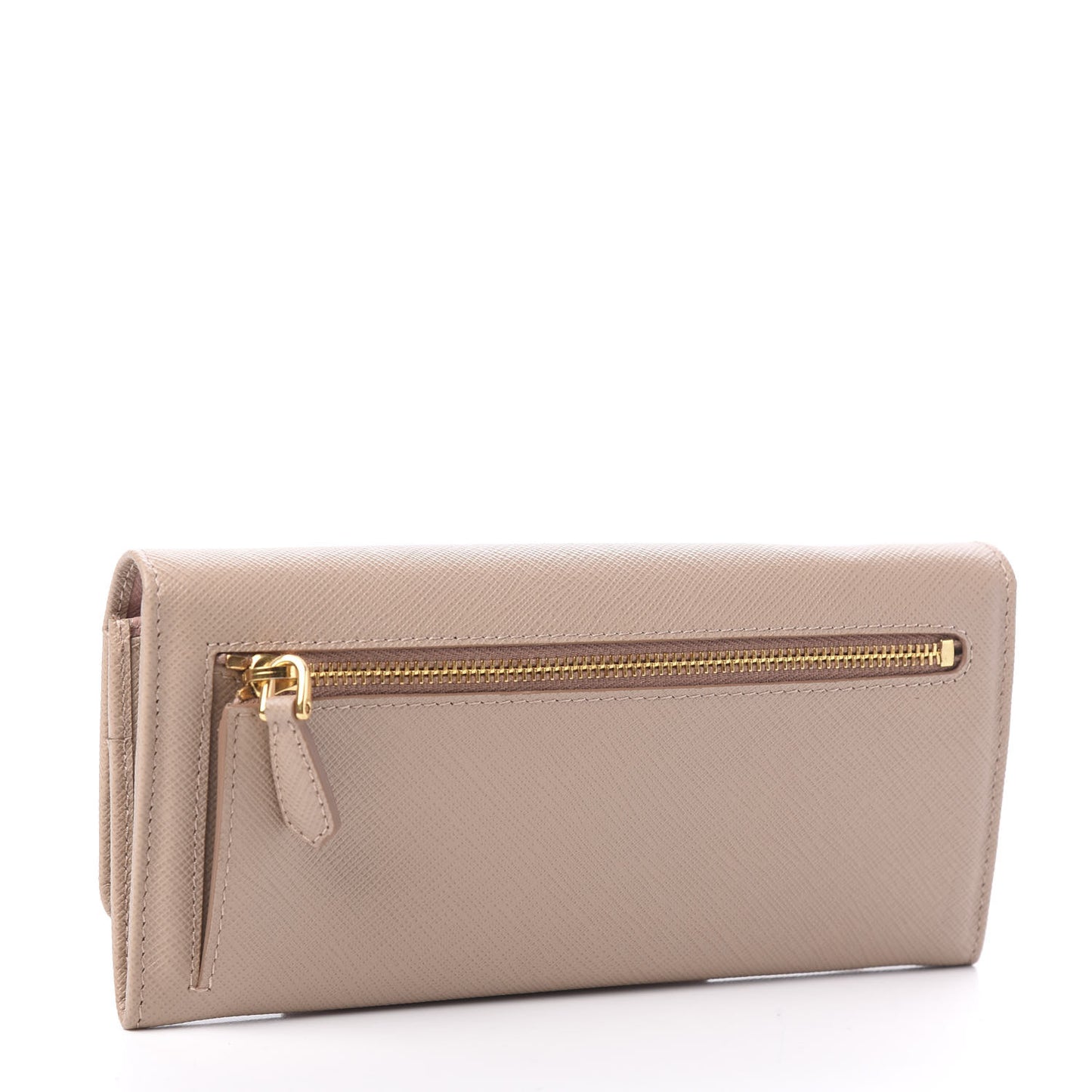 Saffiano Metal Continental Flap Wallet Cammeo