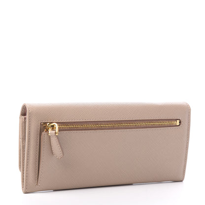 Prada Saffiano Metal Continental Flap Wallet Cammeo 3 of 8