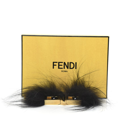 Fendi Metal Fox Fur Witches Bag Charm Black 3 of 3