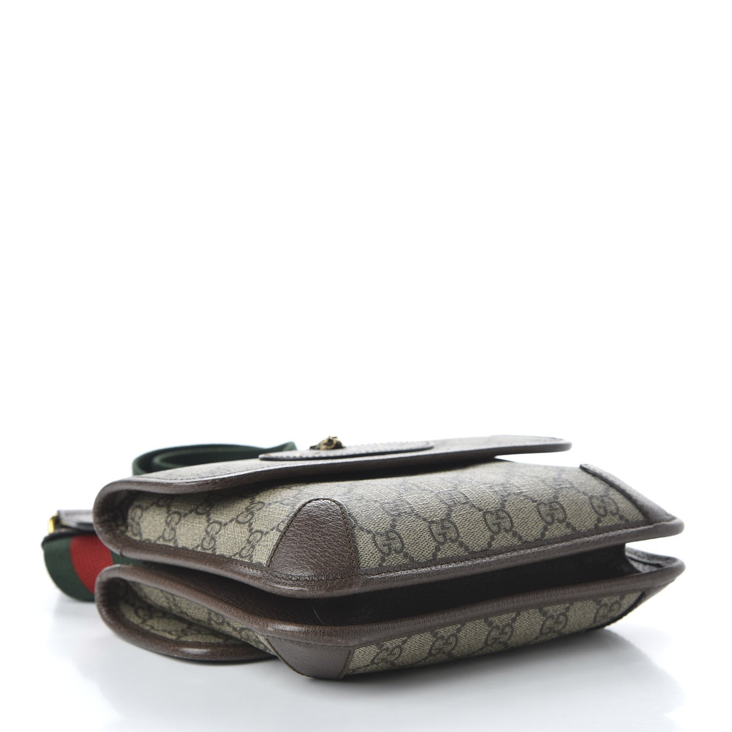 Gucci GG Supreme Monogram Web Small Neo Vintage Double Flap Messenger Bag Beige New Acero 4 of 10