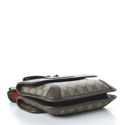 Gucci GG Supreme Monogram Web Small Neo Vintage Double Flap Messenger Bag Beige New Acero 4 of 10