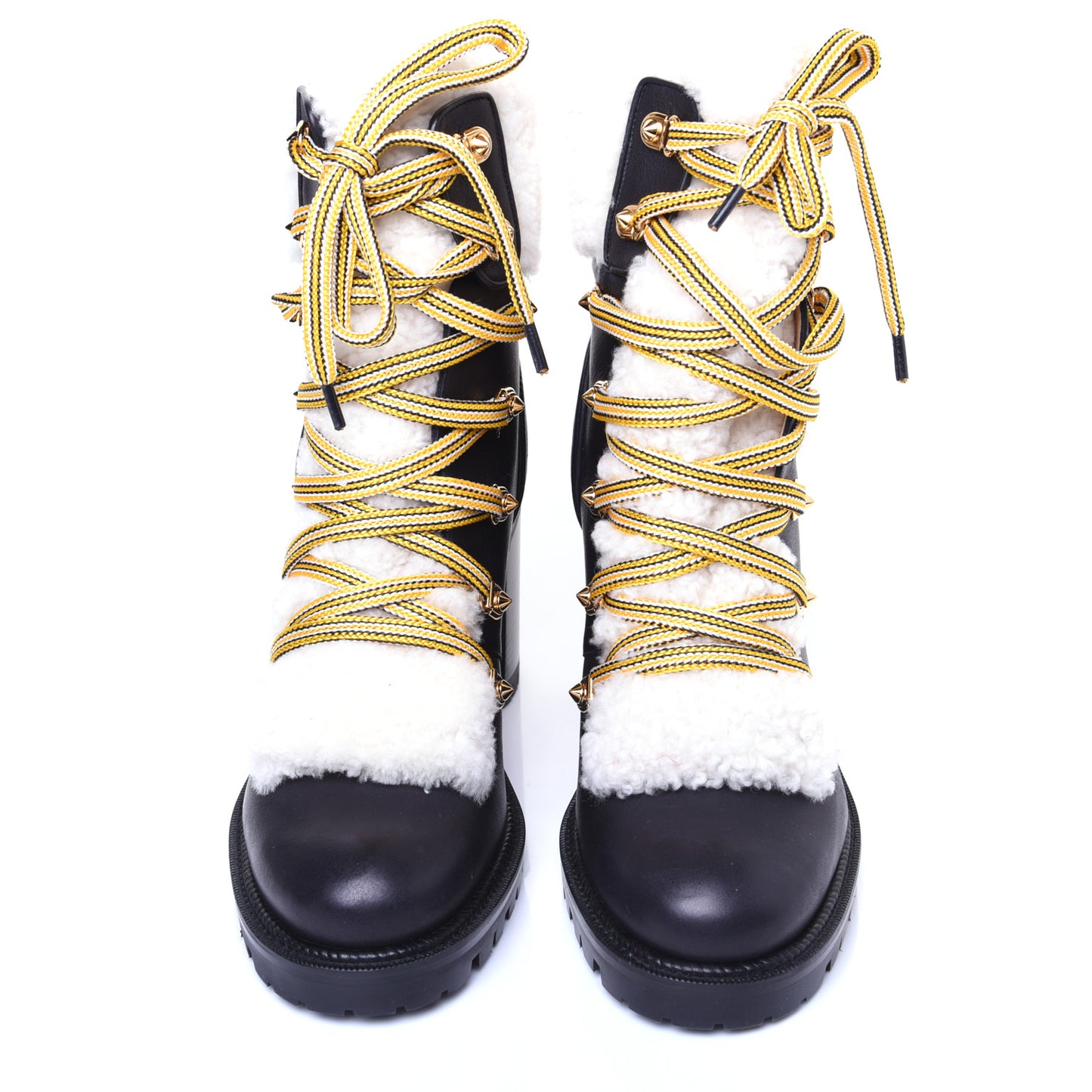 Calfskin Shearling Yetita 70 Hiker Booties 38 Black