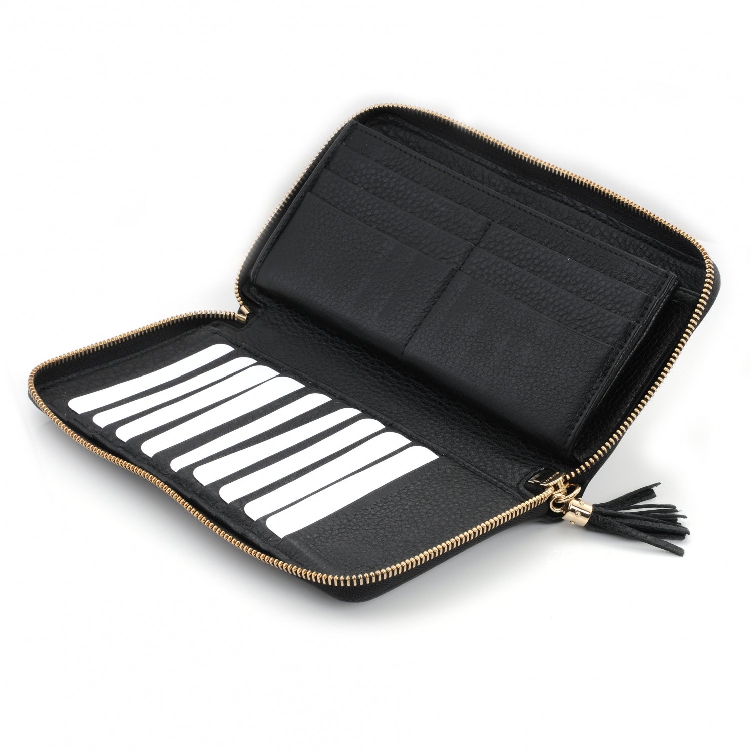Gucci Pebbled Calfskin Soho Zip Around Wallet Black 4 of 6