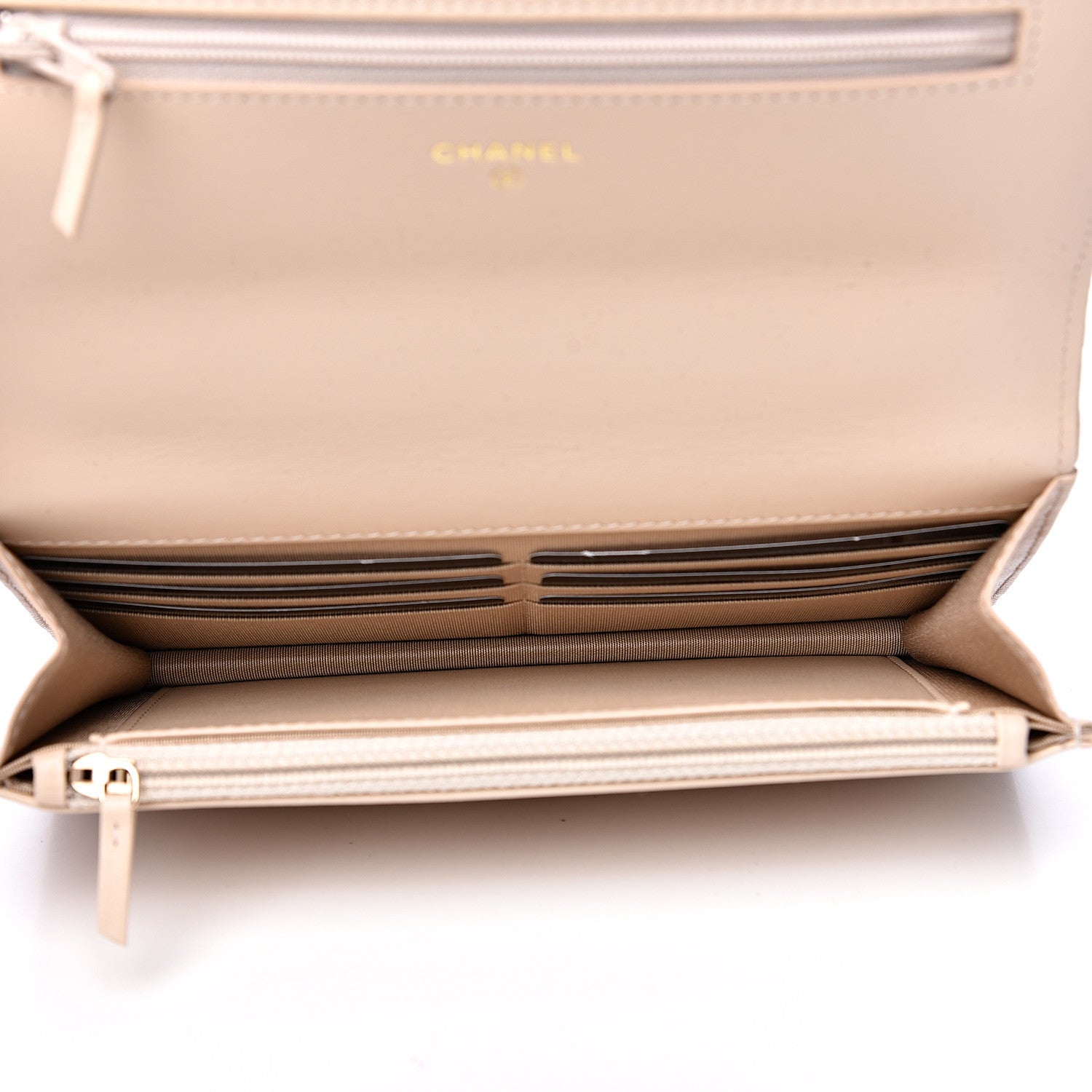 Chanel Lambskin Quilted 19 Wallet On Chain WOC Light Beige 4 of 10