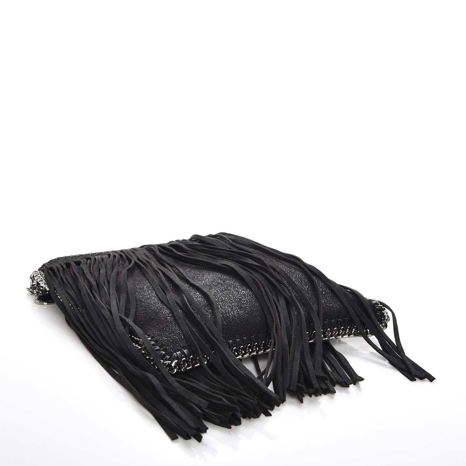 Stella McCartney Shaggy Deer Fringe Flat Crossbody Black 4 of 8