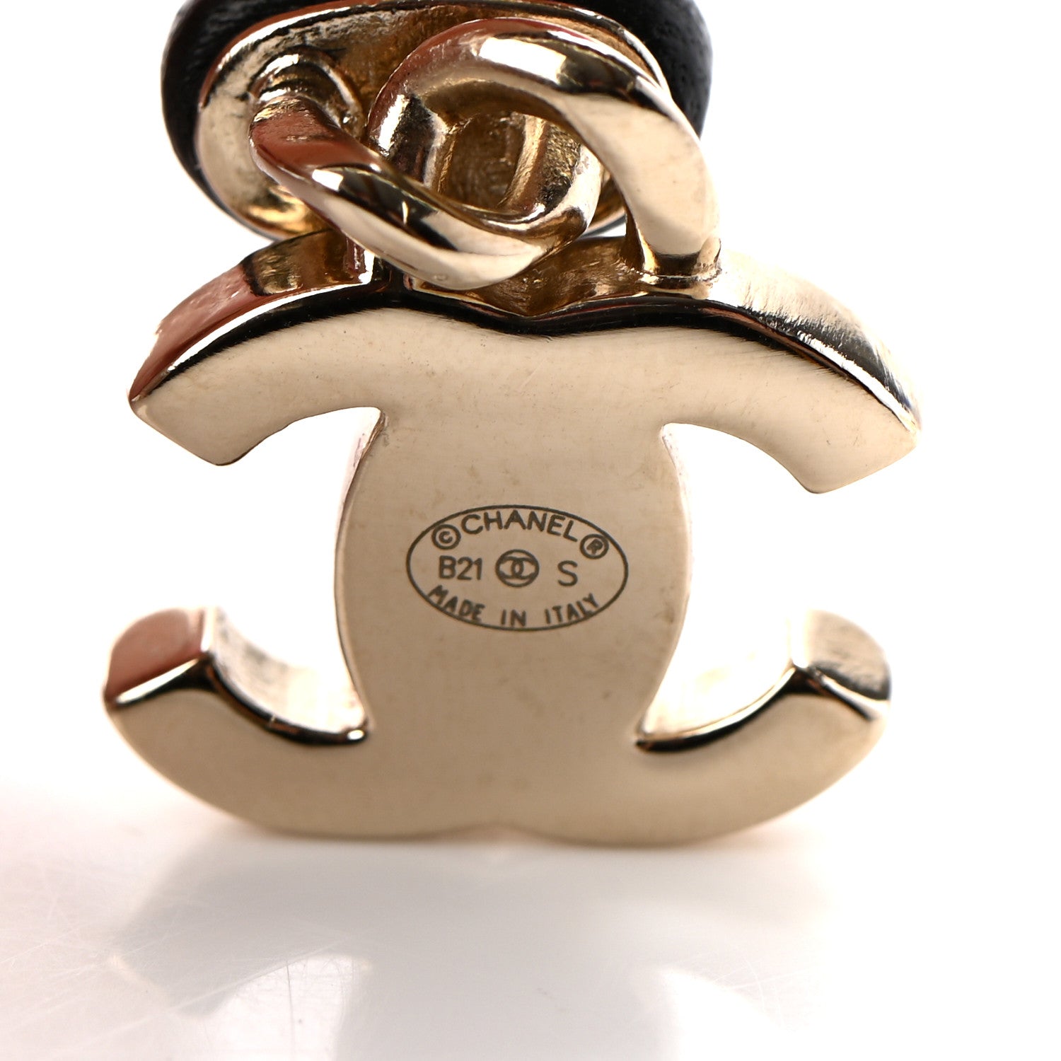 Chanel Lambskin CC Turnlock Drop Earrings Gold Black 4 of 4