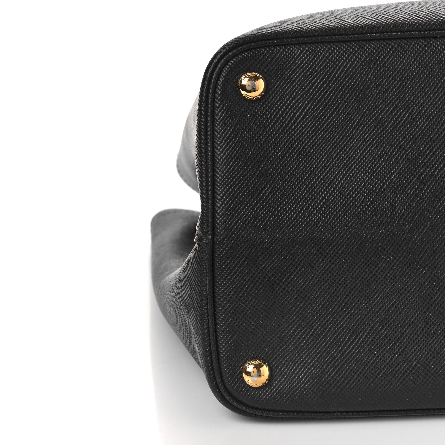 Prada Saffiano Cuir Medium Double Bag Black Ciliegia 8 of 13