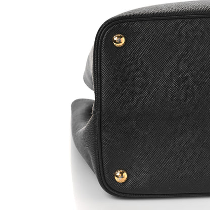 Prada Saffiano Cuir Medium Double Bag Black Ciliegia 8 of 13