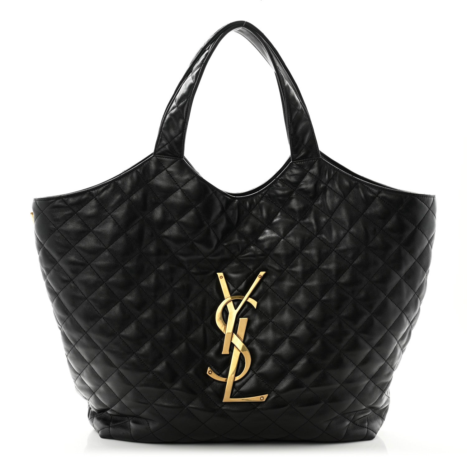 Saint Laurent Lambskin Quilted Maxi Icare Shopping Tote Black 1 of 10