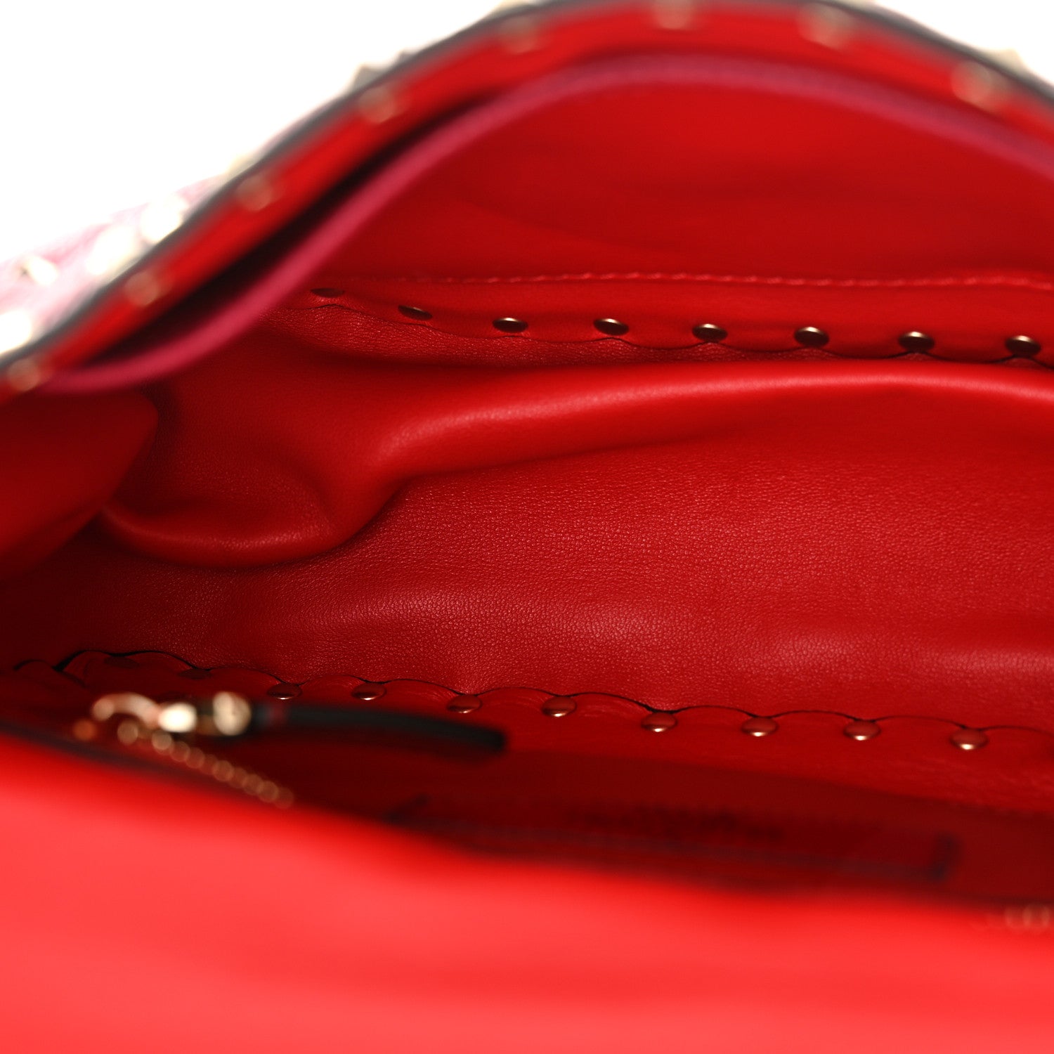 Valentino Garavani Grained Calfskin Medium Rockstud Spike Shoulder Bag Berry Pink 10 of 12