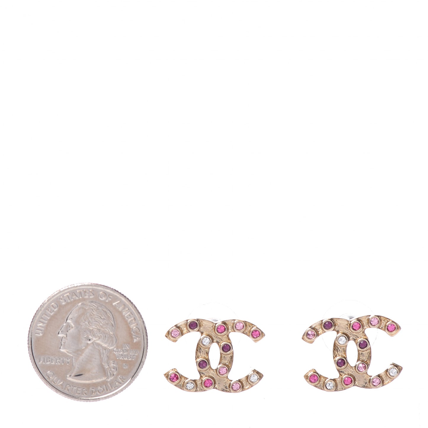 Crystal CC Earrings Gold Multicolor
